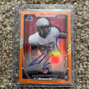 2015 Bowman Chrome Orange Refractor SSP Rashad Greene 05/50 Rookie Auto